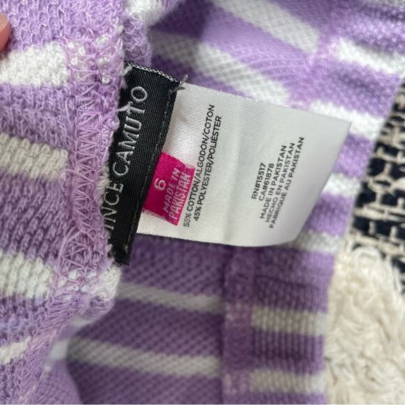 Vince Camuto Lavender and White Striped Knit Set girls size 6 - Picture 3 of 4